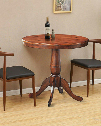 Table 30" Wooden Round Pub Pedestal Side Table (30 Inch) - Giantexus