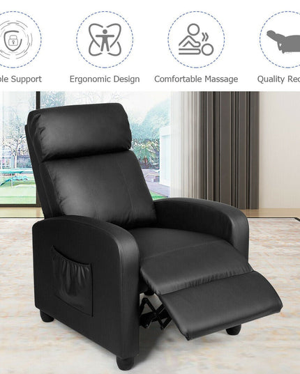Giantex Recliner Chair for Living Room, Recliner Sofa Wingback Chair w/Massage Function