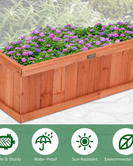 Raised Garden Bed Flower or Vegetable Planter (28" L X 9" W X 10" H)