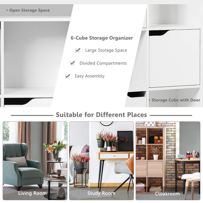 Giantex 9-Cube Storage Organizer, Storage Cabinet with 4 Open Cubes and 5 Cabinets