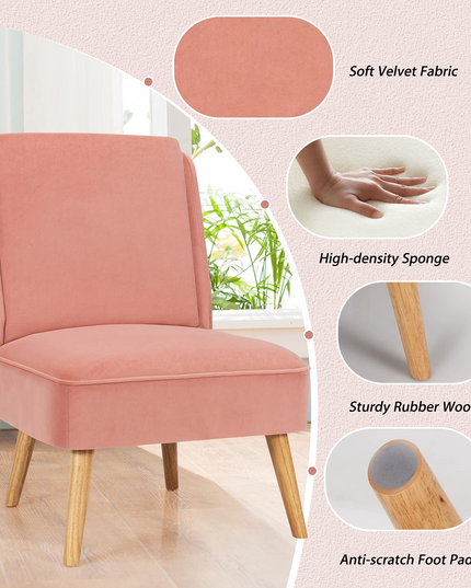 Giantex Comfy Single Sofa Chair w/Rubber Wood Legs