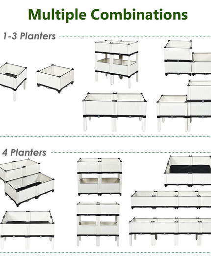 Set of 4 Raised Garden Bed Kits
