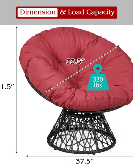 Giantex Rattan Round Papasan Chair