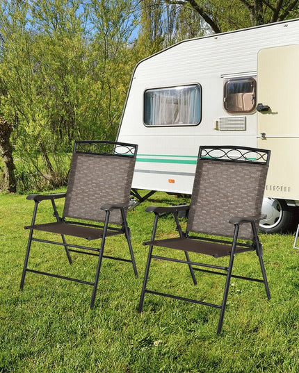 Set of 2 or 4 Patio Chairs, Outdoor Folding Lawn Chairs for Beach