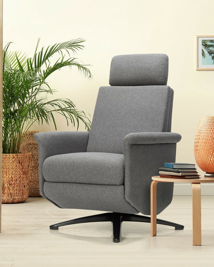 Recliner Chair with Vibration Massage, 360 Degree Swivel Reclining Sofa Chair, Adjustable Headrest & Footrest