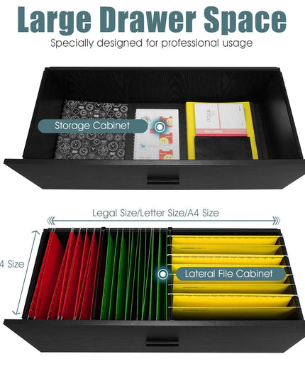 Giantex 2-Drawer Lateral File Cabinet Printer Stand