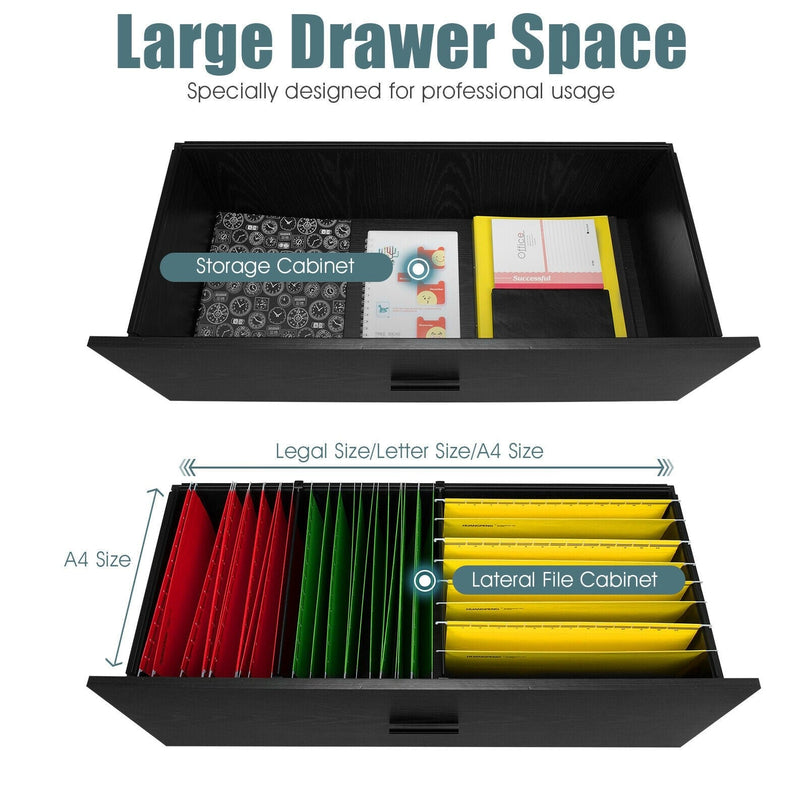 Giantex 2-Drawer Lateral File Cabinet Printer Stand