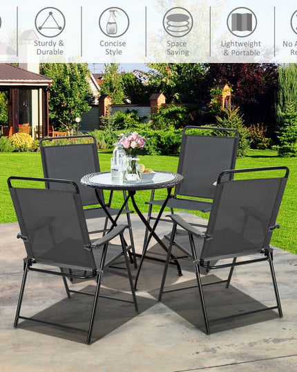 Set of 4 Folding Patio Chairs, Patio Dining Chairs