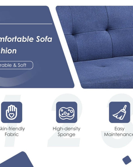 Convertible Futon Sofa, Modern 3 Seat Sofa Bed with USB and Power Strip