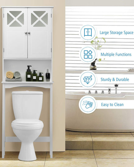 Over-The-Toilet Bathroom Space Saver with Adjustable Shelf