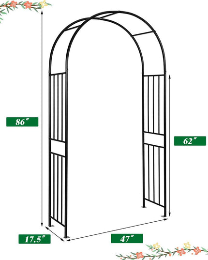 Giantex 7.2Ft Garden Arch, Outdoor Steel Arbor w/Stakes