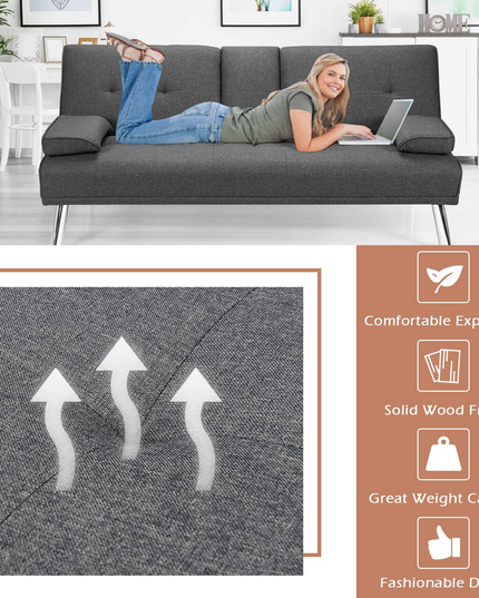 Giantex Modern Convertible Futon Sofa Bed