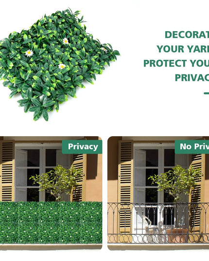 Giantex 12PCS 20x20inch Artificial Boxwood Panels Garden Privacy Fence Screen