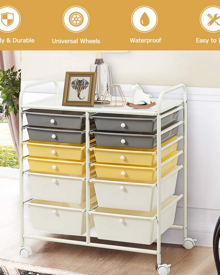 Giantex 12 Drawer Rolling Storage Cart