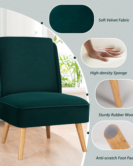 Giantex Comfy Single Sofa Chair w/Rubber Wood Legs