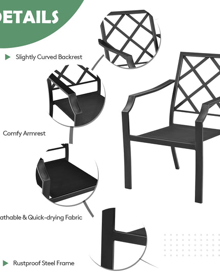 Giantex 4 Pieces Patio Chairs, Outdoor Lawn Chairs with Removable Cushions