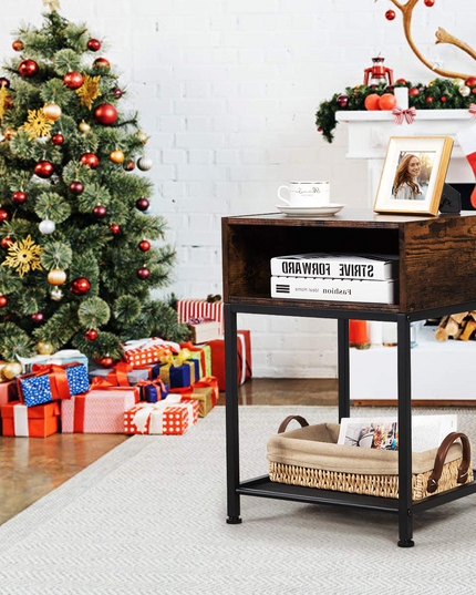 Giantex End Table Industrial W/Open Compartment