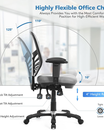 Giantex Seat Tilt Adjustment Office Chair for Working Studying Gaming