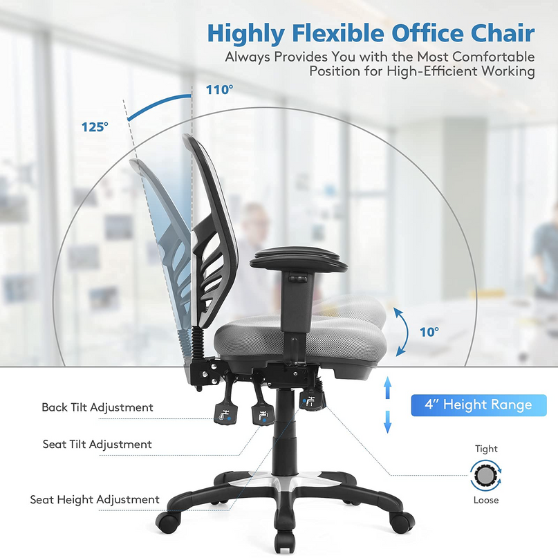 Giantex Seat Tilt Adjustment Office Chair for Working Studying Gaming