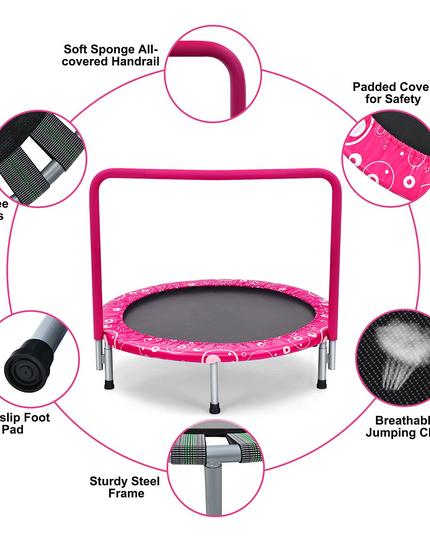 36-Inch Mini Kids Trampoline with Foamed Handle