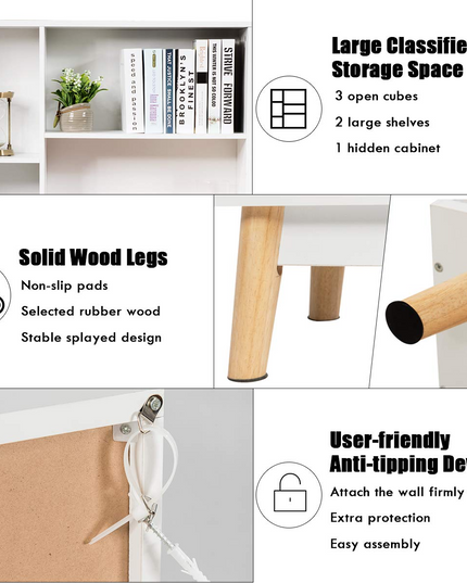 Giantex Storage Cabinet, Free Standing Pantry Cabinet with 2 Door Cabinet and 5 Shelves