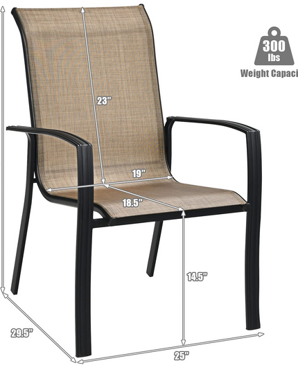 Giantex Metal Camping Chairs with High Backrest Armrest for Porch Deck Pool Beach Yard