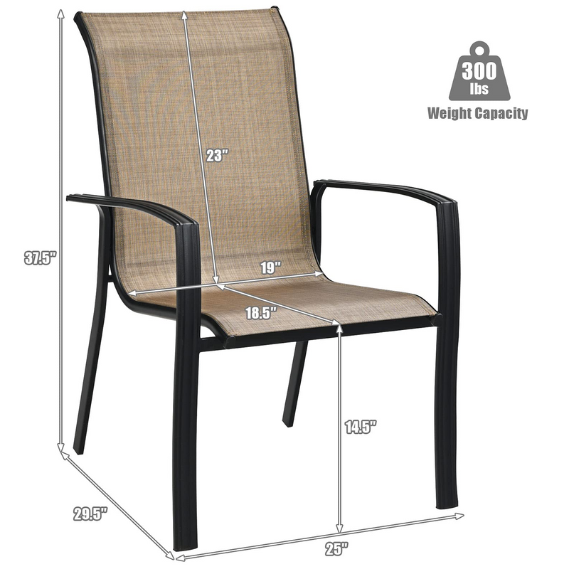 Giantex Metal Camping Chairs with High Backrest Armrest for Porch Deck Pool Beach Yard