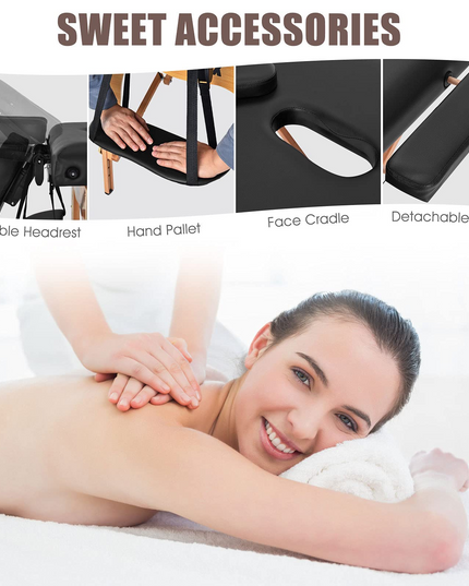 Giantex 84inch Folding Massage Table Spa Bed, 3 Folding Mode