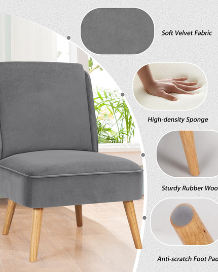 Giantex Comfy Single Sofa Chair w/Rubber Wood Legs