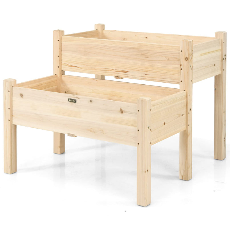 Set of 2 Raised Garden Bed, 34" x 33.5" x 28.5" (L x W x H)