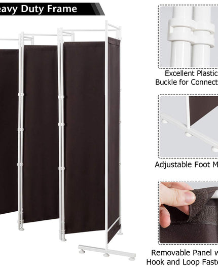 Giantex 6 Panel Room Divider, 6 Ft Folding Screen with Steel Support Base