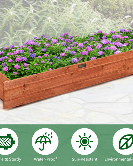 Raised Garden Bed Flower or Vegetable Planter (36" L X 7" W X 6" H)