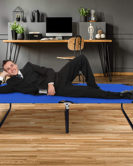 Giantex Blue Folding Camping Bed Outdoor Portable Army Military Camping Bed