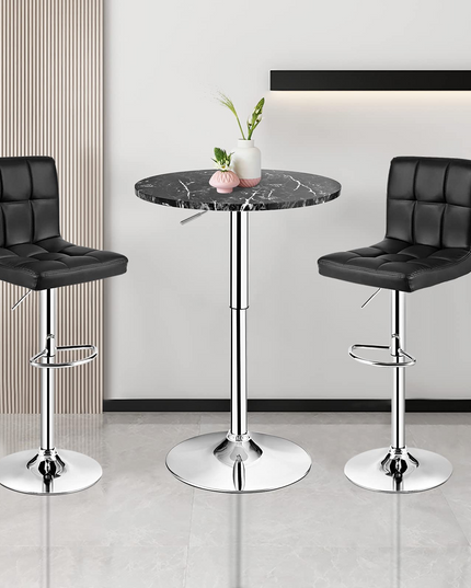 Giantex Round Pub Table Height Adjustable, 360 Degree Swivel Cocktail Pub Table, Office Bar Table
