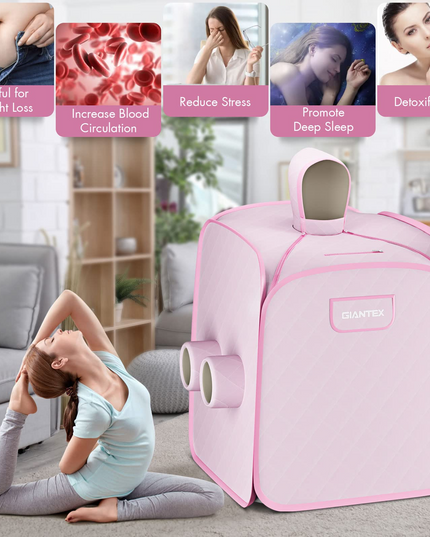 Giantex Portable Folding Sauna, 1 or 2 Person Steam Spa with Remote Control