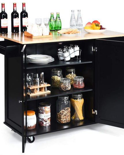 Giantex Kitchen Island Cart with Drop-Leaf Tabletop