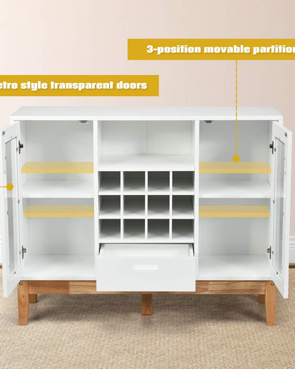 Giantex Buffet Sideboard, Wood Kitchen Server, Storage Cupboard