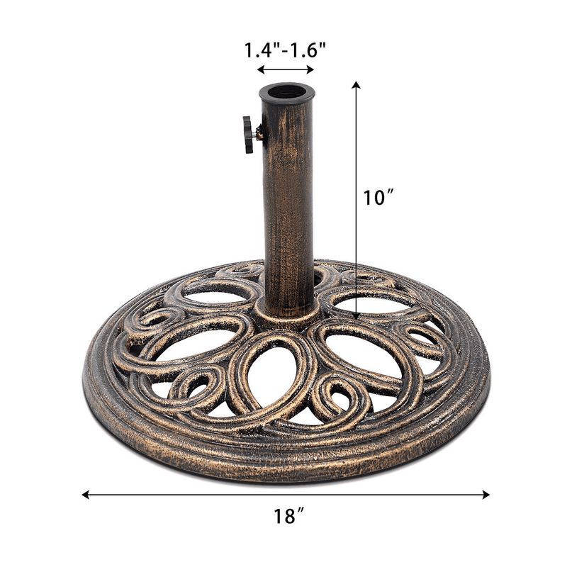 Giantex 18" Round Umbrella Base Stand Cast Iron, 24 lbs - Giantexus