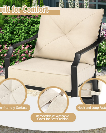 Giantex Bistro Dining Chairs Iron-Frame Lawn Chairs for Porch Backyard Garden Balcony
