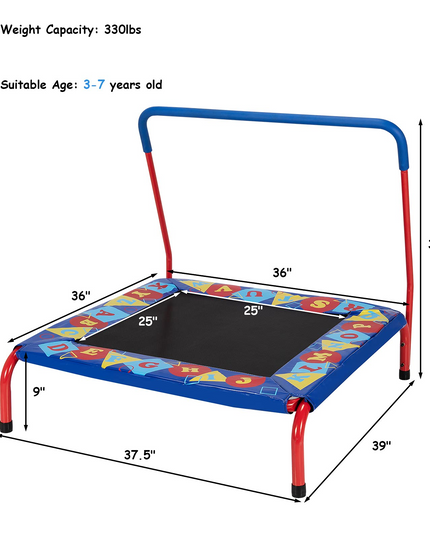 ASTM Approved Square Workout Rebounder Trampoline with Safety Padded Cover