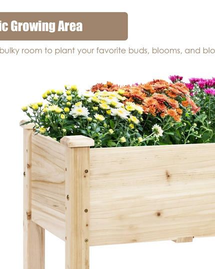 Wood Planter Box with Legs, 47.5"L x 17"W x 20"H