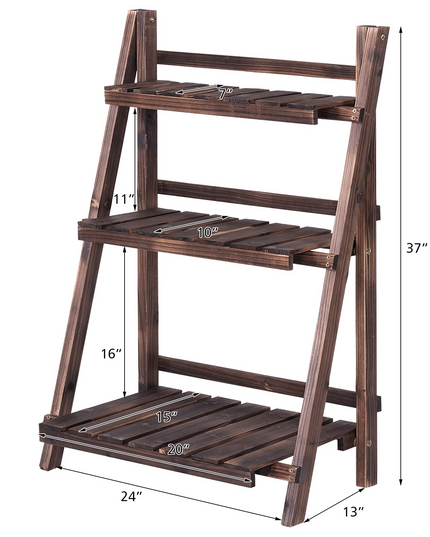 Giantex 3 Tier Folding Wooden Plant Stand