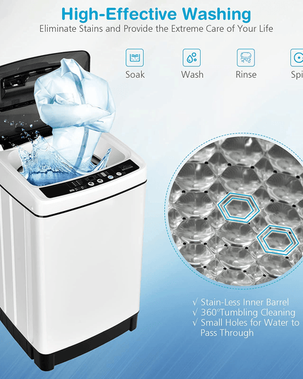 2 in 1 Portable Laundry Washer 1.5Cu.Ft 11lbs Capacity Washer and Dryer Combo - Giantexus