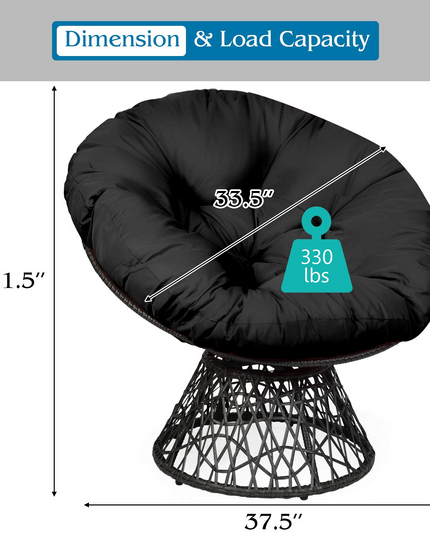 Giantex Rattan Round Papasan Chair