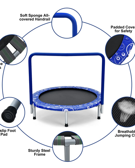 36-Inch Mini Kids Trampoline with Foamed Handle