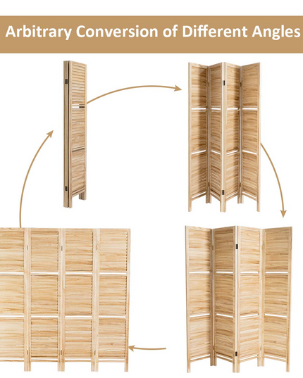 Giantex 4 Panel 5.6 Ft Tall Wood Room Divider