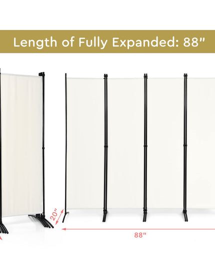 Giantex 4 Panel Room Divider, 5.6Ft Folding Screen, Home Office Freestanding Tall Partition