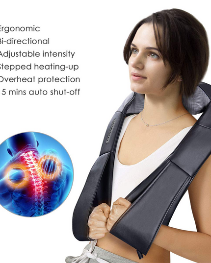 Giantex Shiatsu Neck Back Massager with Heat, Electric 3D Kneading Massage Pillow