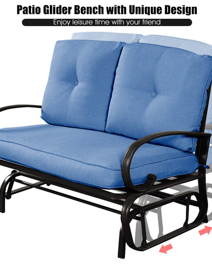 Giantex Loveseat Outdoor Patio Rocking Glider Cushioned 2 Seats