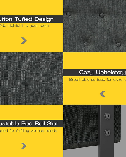 Giantex Upholstered Headboard, Button Tufted Headboard, Queen Size